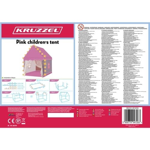 Legetelt til Børn / Børnetelt med LED - 130cm Rosa pink
