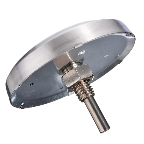 Grilltermometer Måler Rustfrit Stål BBQ Grilltermometer Grill Pit Kødtemperatur-FF- silver