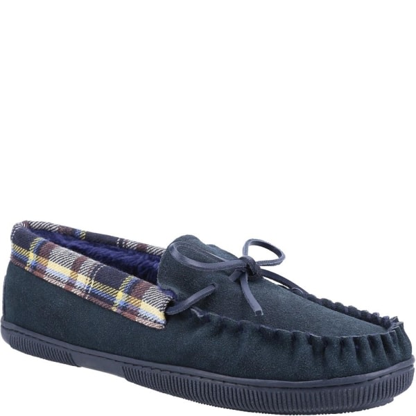 Cotswold Mens Tresham Leather Moccasin Tofflor 8 UK Navy 8 UK