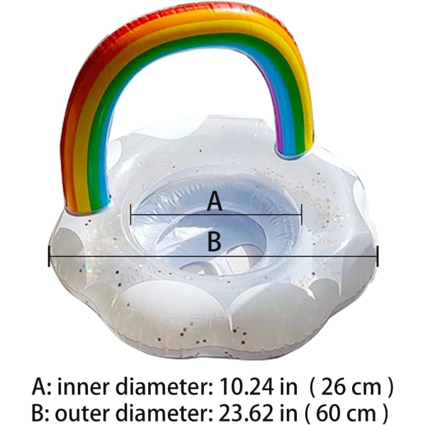 Barns paljett regnbåge simring simbassäng flytande ring