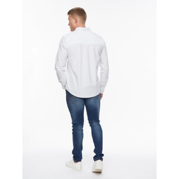 Bewley & Ritch Miesten Dewey-raidallinen Oxford-paita XL Valkoinen Valkoinen XL