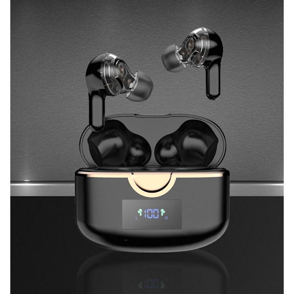 INF Langattomat Bluetooth 5.0 -kuulokkeet kaksoisdynaamisilla kaiuttimilla Svart