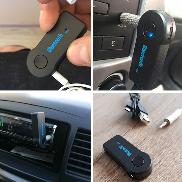 Bluetooth-mottagare 3,5 mm trådlös 4.0 Bluetooth-adapter AUX blå