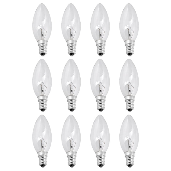 12x Lampa 40W E14 Ljuskälla Klar Vit Klassisk Glödlampa STOL