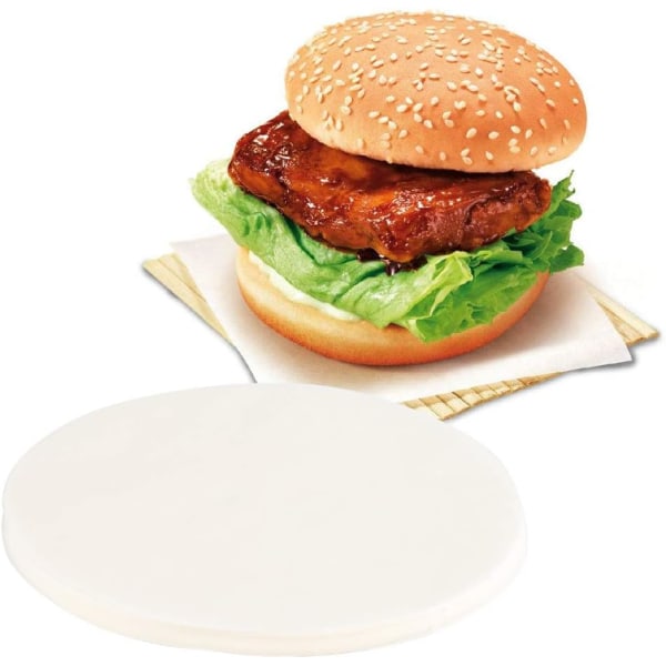 500 ångkokt hamburgerpapir non-stick-12 cm rund diameter