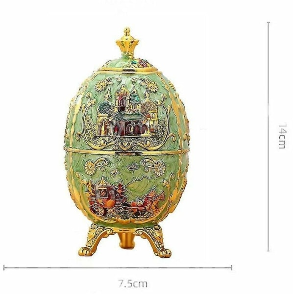 Fabergéägg, kejserliga Fabergéägg Fabergéägg påskägg handmålade emalj Fabergéägg ask tandpetare ask (spira röd slott), 7*7*15cm