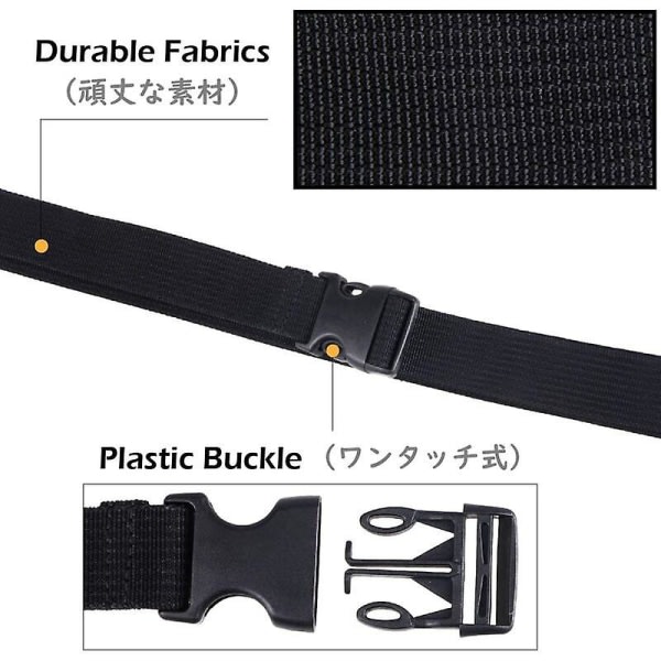Hurtigspenne Surringsstropp Surrestopp Plast Cinch-stropp for bagasjesikring 25mm, 188cm Fontainebleau Black 4stk