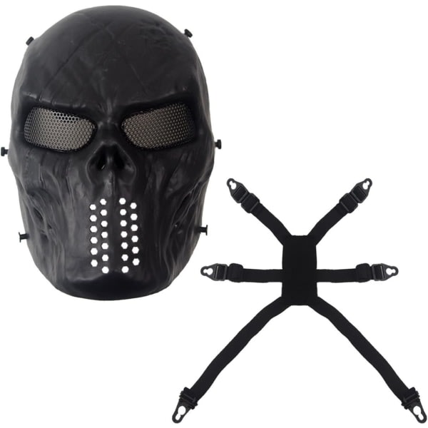 Rinling Airsoft Mask,Skull Full Mask Army Fans Supplies M06 Tactical Mask for Halloween Airsoft CS Game Cosplay og Party