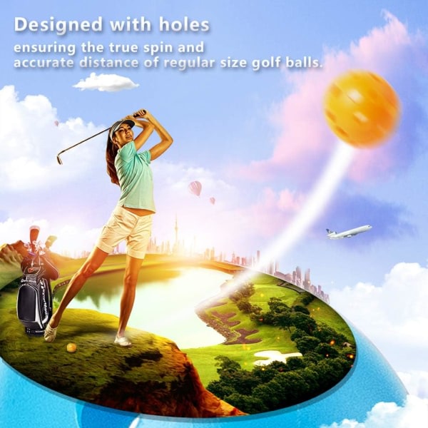 Öva golf Flygande golfutskärning Plast golfträningsboll Airflow golfboll för driving range Hemma inomhus 12-pack valfri färgblandning