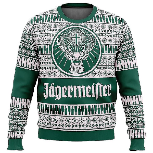 2024 Bebetter Jagermeister Stygg Julgenser Pullover Herr 3D Genser Topper Høst- og Vinterklær A 2 L 2