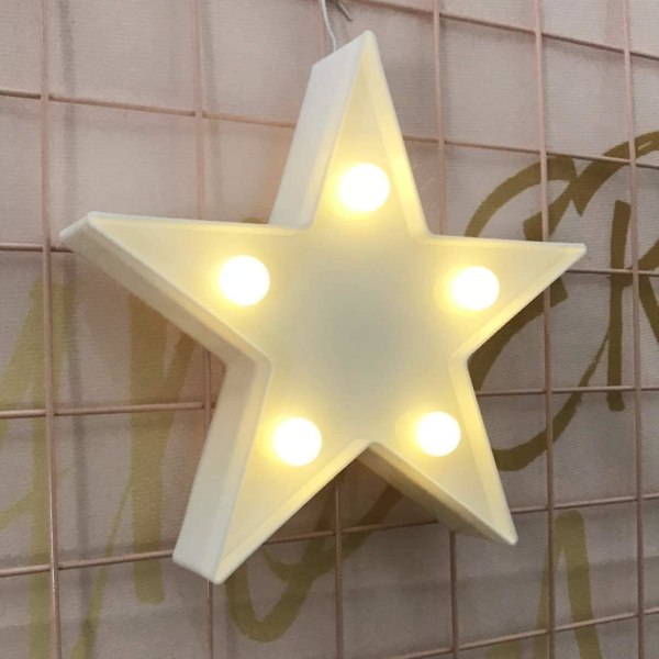 LED Plast Stjerne Nattlys, Julen Nursery Light Veggdekor