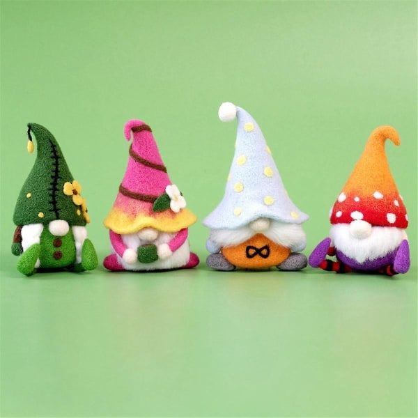 Nålefiltesett Ansiktsløse Gnome-toveutstyr for nybegynnere med filtenåler, finger, filtduk, skumbord, verktøy
