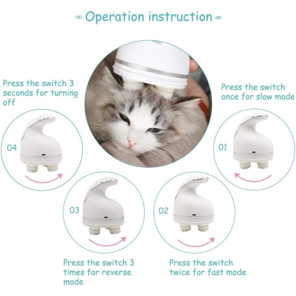 Cat Head Massager Pet Intelligent Charging Massager USB 3D Head
