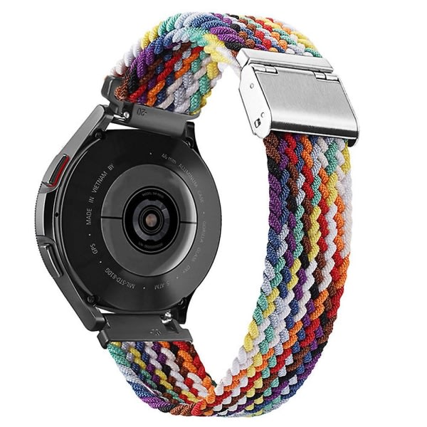 Sport Nylon flettet rem kompatibel med Samsung Watch3 45mmatch S3.22mm Regnbuefarve -22mm