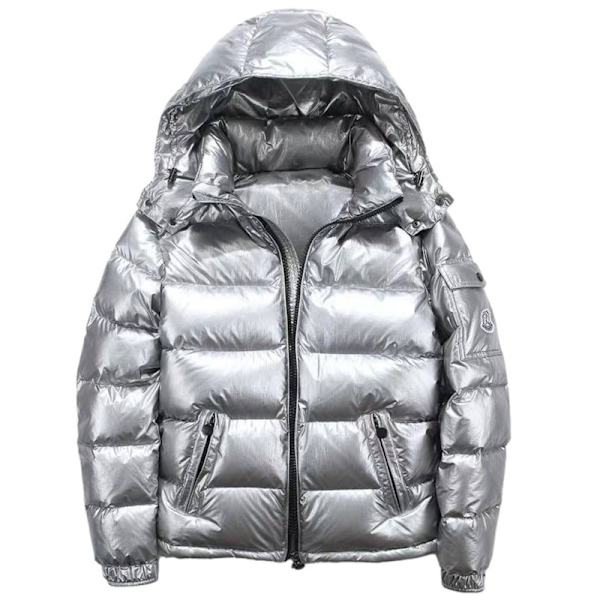 Herr Vinterjacka Glimmande Stå-Krage Vattentät Huva Dunjacka Silver Silver silver silver silver XL