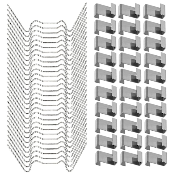 100 st växthusklämmor för glas, rostfritt stål växthusfönsterklämmor glasrutespännen