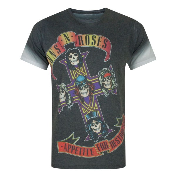 Guns N Roses Herre Appetit Sublimation T-shirt M Sort/hvid M