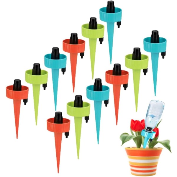 Automatiskt krukavattningssystem är lämpligt för att vattna olika växter och blommor inomhus och utomhus (12 stycken 3 färger)