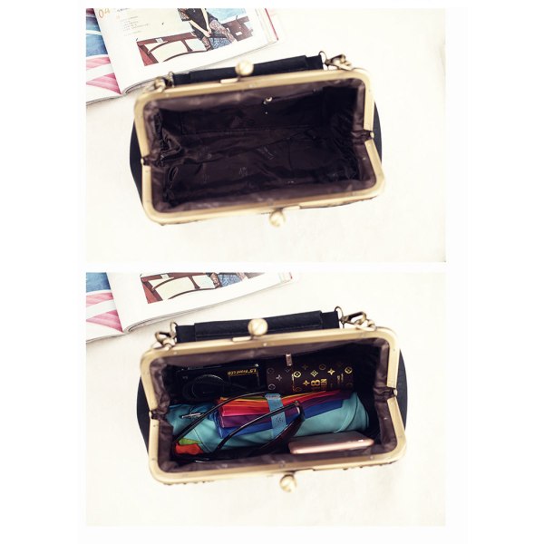 Dam Handväska Vintage PU Mini Pack Handväska med Klipplås Gray