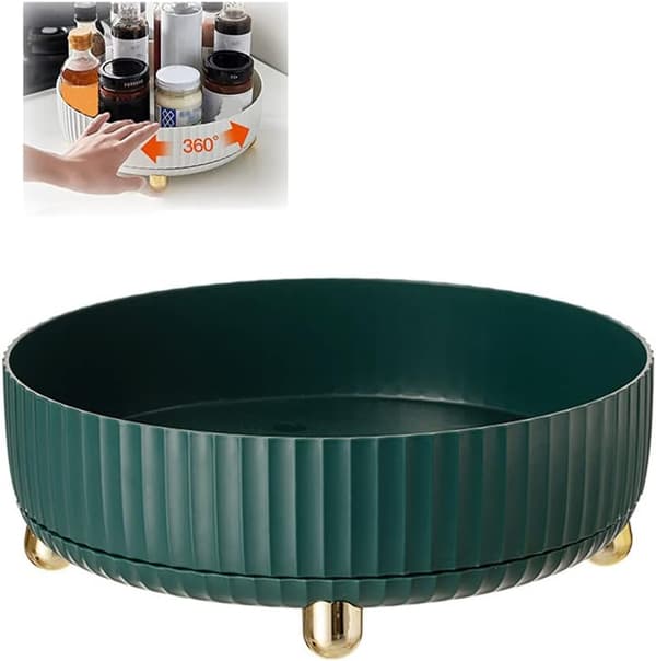 Rotating Spice Rack Organizer, Multifunctional Spice Rack, for Kitchen Storage and Organization-FF- Green