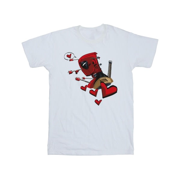 Marvel Boys Deadpool Love Arrow T-shirt 7-8 år Hvid 7-8 år