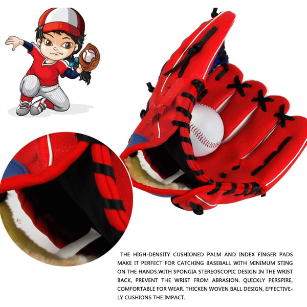 Baseballhandske Softbollshandskar med baseball PU-læder Justerbar og komfortabel, vuxen- og ungdomsstørrelser – højerhandskast-12,5 tum