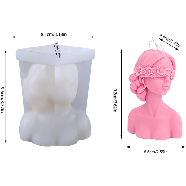 3D Woman Silikone Candle Form DIY Candle Making Mold Hjemmelavet