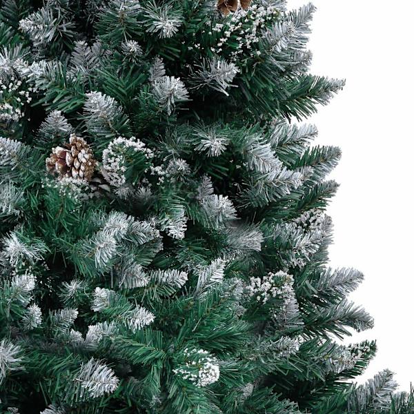 vidaXL Plastjuletre med kongler og hvit snø 180 cm-XF3-