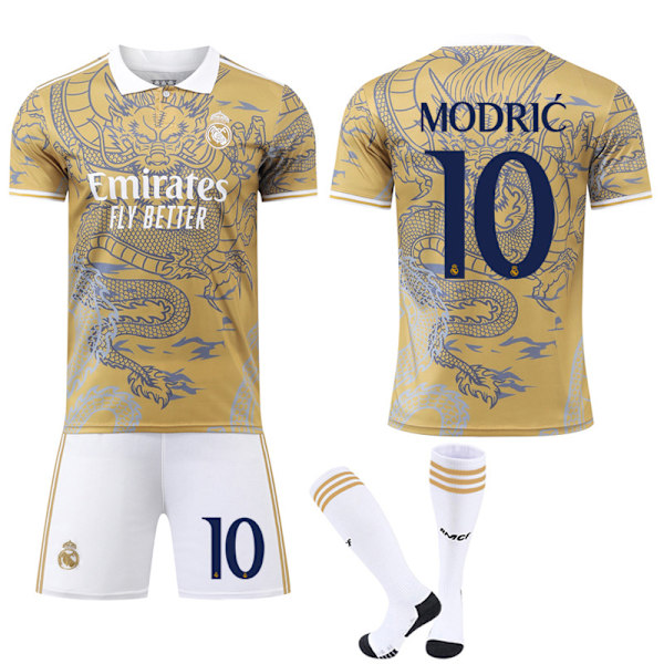 2024-2025 Real Madrid Special Edition Barn- og Voksen Fodboldtrøje med Strømper No.10 Modric No.10 Modric L