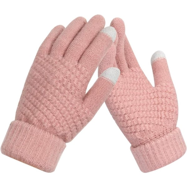 Vinterhandsker til kvinder | Par varme strikkede handsker | Touch Screen Handsker Damehandsker | Termik til udendørs cykling Løb Jagt Klatresport