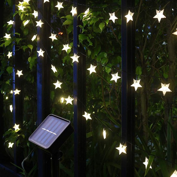 40 fot Solar String Lights med 100 LED Star Shape Vattentät Stri
