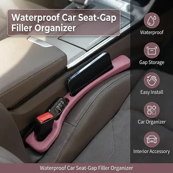 Bilsete Gap Fyller Organizer Vanntett Stripe Rillet Oppbevaring Bil Interiør Tilbehør pink