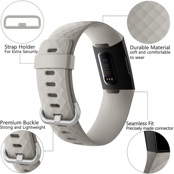 Vattentätt watch Fitness Sportband Käsivarsinauha yhteensopiva Fitbit Charge 4 / Fitbit Charge 3 Se- Multi Slate Grey Slate Gray Small