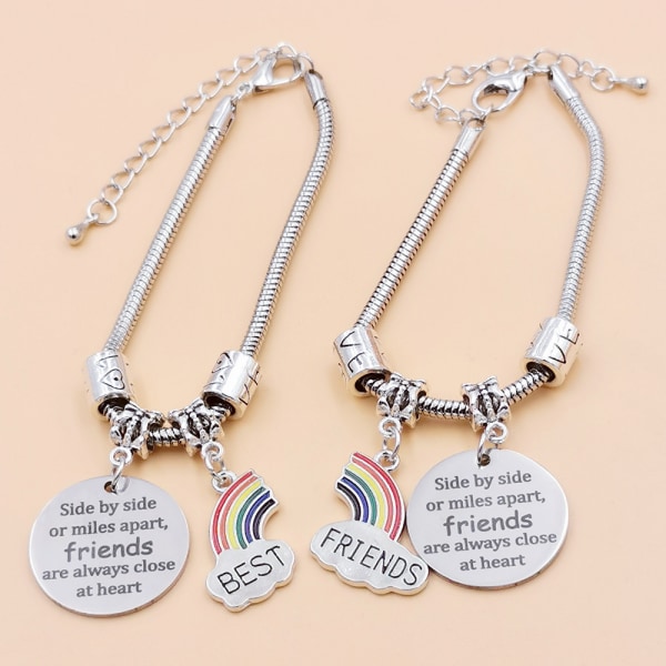 Good Friends Rainbow Pendant Snake Armbånd Titanium Steel Love