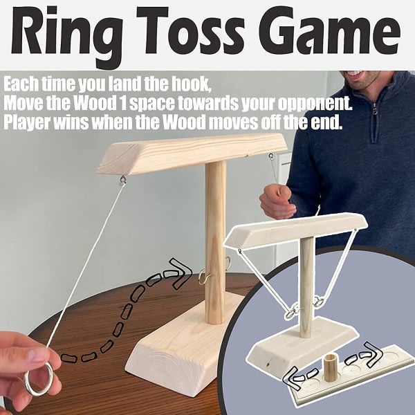 Ring Toss -peli Craggy Hook Games - Käsintehty puinen Toss Shot Ladder set (C)