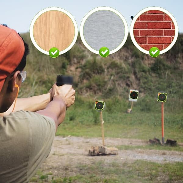 20x Shooting Targets Fluorescent Yellow Reactive Splatter Self-Adhesive Paper Targets 203x203mm-FF- 20pcs