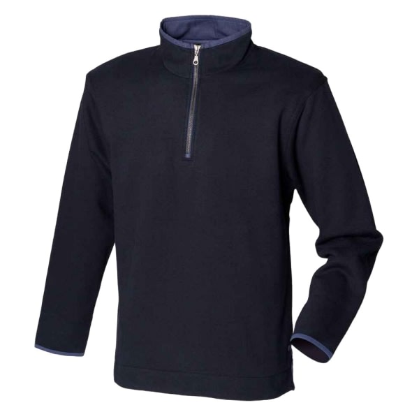 Forreste rad Soft Touch-genser med glidelås for menn L Navy/blå Navy/Blå L