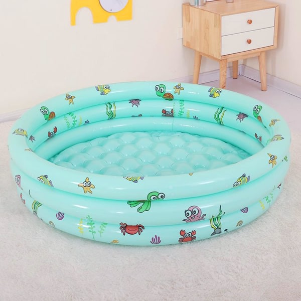 Uppblåsbar lekbassäng Opfällbar oppblåsbar pool for stald Bærbart husdyrshundbad indendørs udendørs pool (grøn 150 cm)