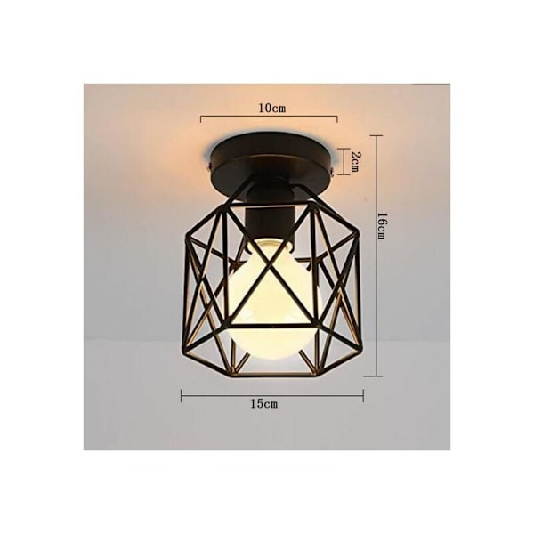 Sett med 2 Industrielle Metall Firkantet Bur Taklampe, Ch