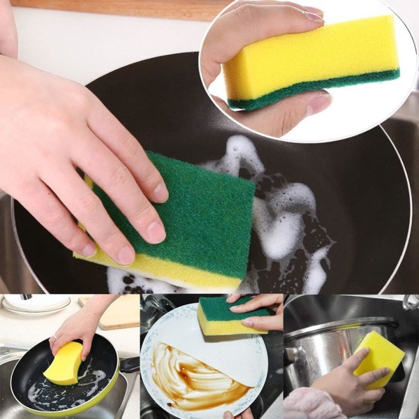 10-pack kraftig skursvamp, mångsidiga magic cleanssvampar Eraser svamprengöringsdynor for kjøkken, bad (rektangel)