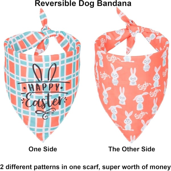 Påskehundelommetørklæde, flere størrelser tilbydes, vendbar festivalbandana til kæledyr