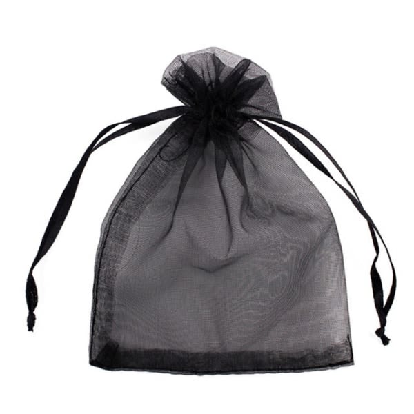 100kpl Bunch Protection Bag Greippi Organza pussi-10*12cm-Musta