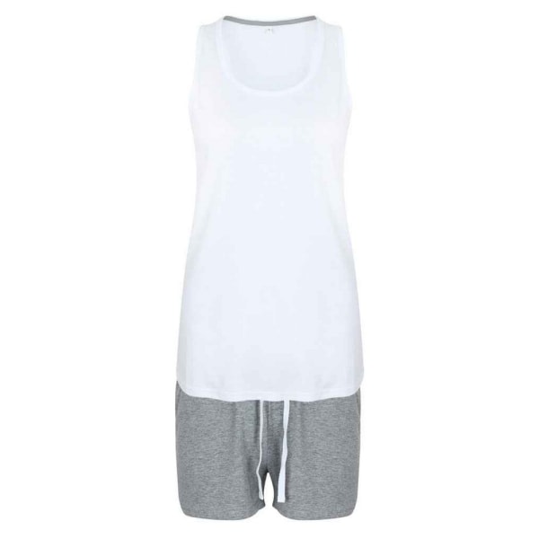 Towel City Dame/Ladies Heather Pyjamas Set S White/Heather S