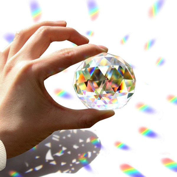 Klarskuren kristallkula Prisma Glas Sfärisk Gaze Ball 60mm
