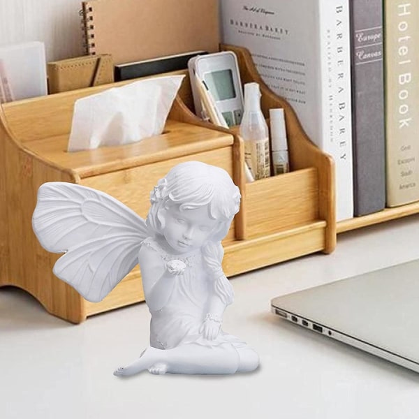 Ängelstaty, liten ängelskulptur med vintage knän