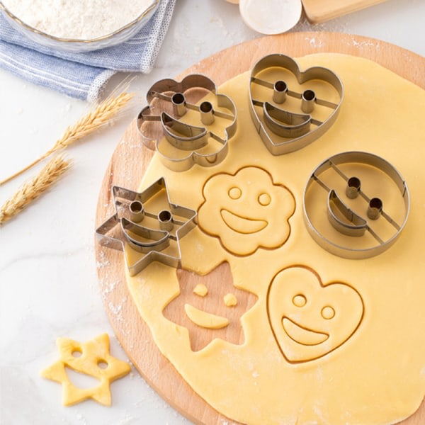 4st Cookie ters Tidligere Hembakning Smiley Form Form