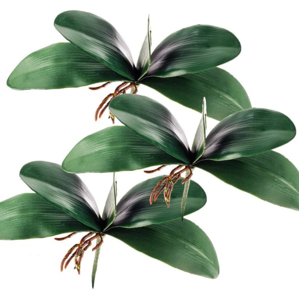 Phalaenopsis Orchid Leaves Äkta Latex Touch Plants Arrangement, 3 stycken