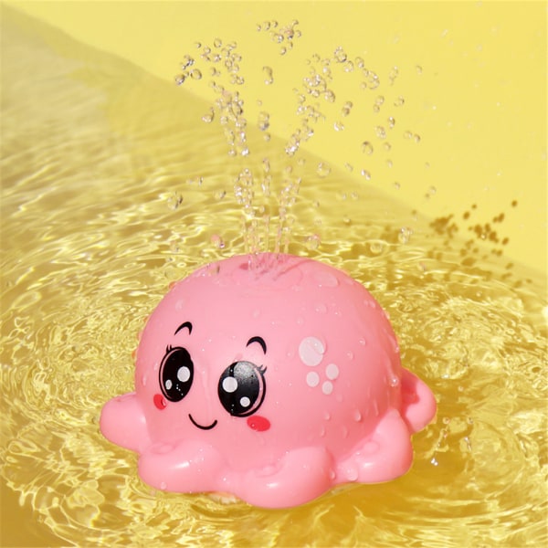 Baby Water Toy Squid Spray Pool Legetøj med Lys Pink