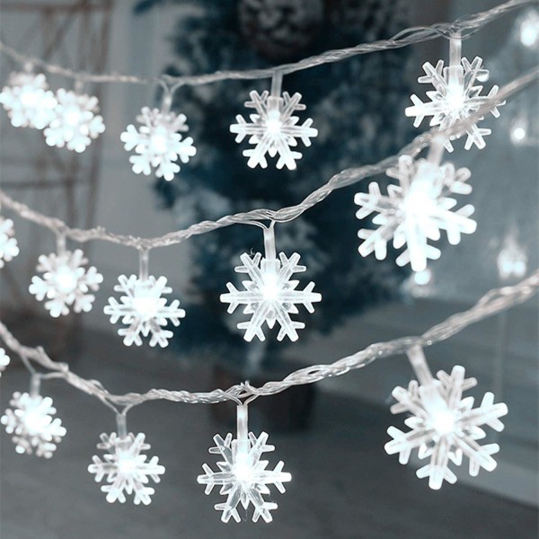 Julbelysning, 9,8 Ft 30 Led Snowflake Lights Vattentät