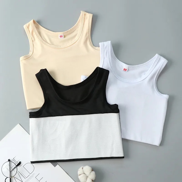 Kvinde Flat Chest Binder med Bandage Pullover Halv Længde Korset Tank Top Transboy Lesbisk Trans Underwear Vest Chest Binder HVID M WHITE